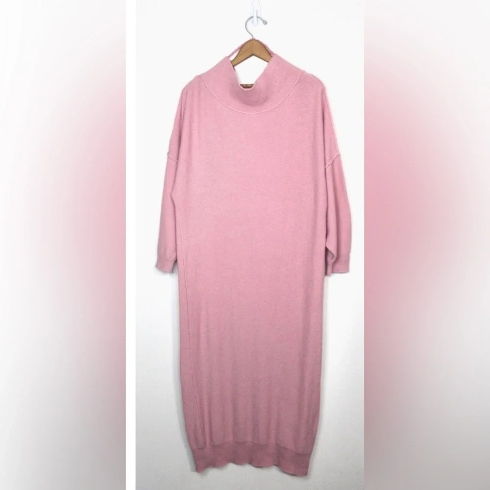 Free People Elegant Pink Off-Shoulder Sweater Dress - Picture 3 of 13